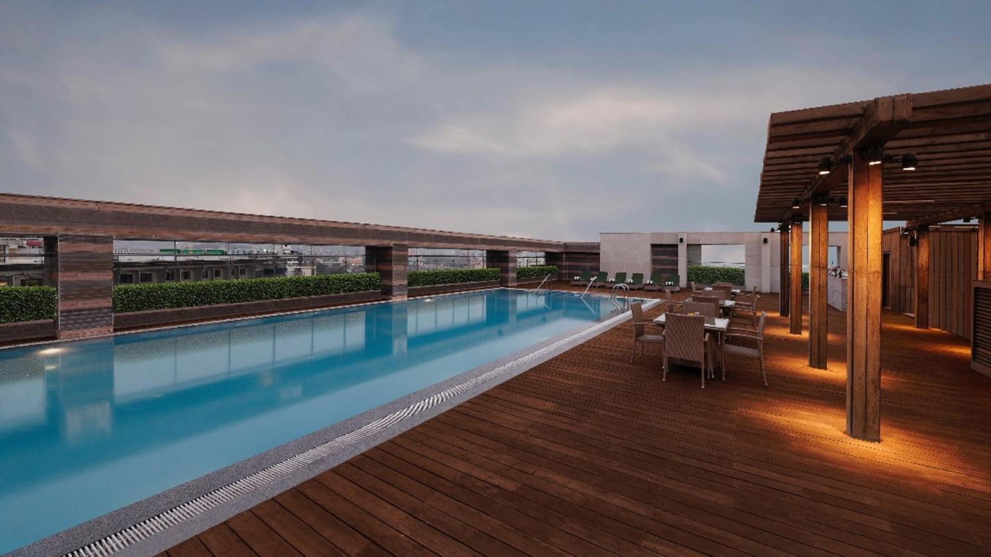 Holiday Inn Jaipur City Centre By Ihg Exterior photo Rooftop pool at the hotel